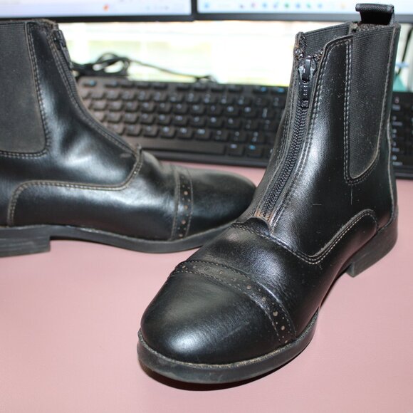 EQUISTAR Girl's All-Weather Synthetic Zip Paddock Boots - Picture 2 of 7